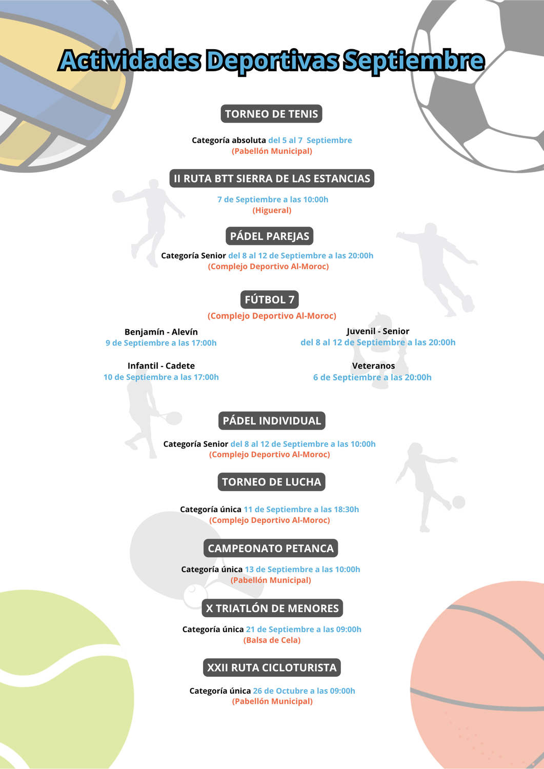 Programación Deportiva de Septiembre 2025
